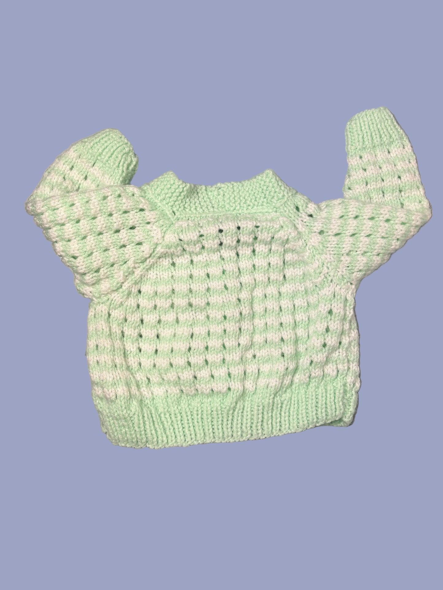 Mint / White Cardi (0-6m)