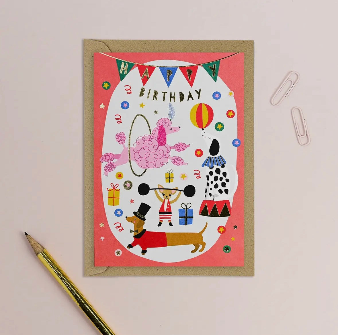 Circus Dogs Birthday Card