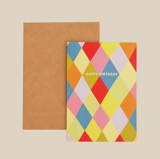 Harlequin Birthday Card
