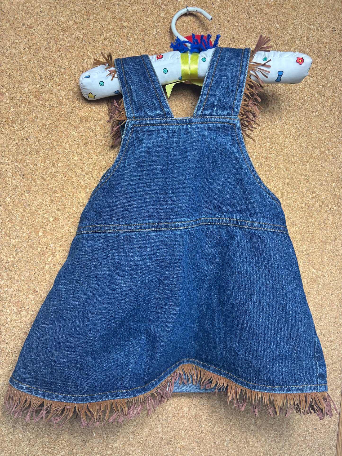 Born Cowgirl Overalls Dress 12m